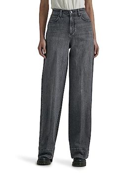 Lee Women's Legendary High Rise Trouser Jean, Blurred Darks, 16 Long