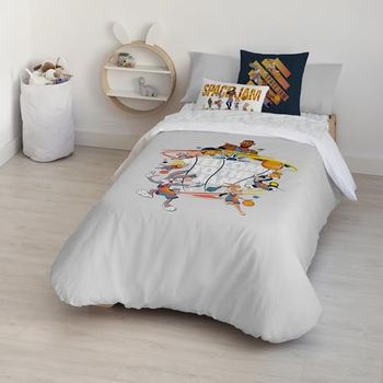 BELUM | Space Jam Duvet Cover | Welcome Jam Duvet Cover | Duvet Cover with Buttons | Duvet Cover 100% Cotton | Duvet Cover (Bed of 80 (140x200 cm))