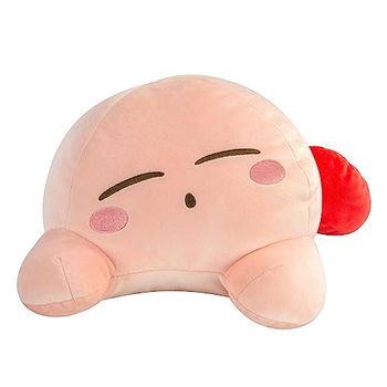 Club Mocchi Mocchi TOMY - Peluche Kirby endormi Mega 38 cm - Jouets doux Kirby à collectionner - Jouets héros sous licence officielle - Figurines de bureau - Jouets enfants 3+ ans