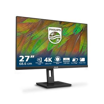 Philips 27B1N3800 - Moniteur Ultra HD 27 Pouces, réglable en Hauteur, Haut-parleurs, Adaptive Sync (3840x2160, 60 Hz, 2X HDMI 2.0, 1x DisplayPort 1.4, Hub USB) Noir