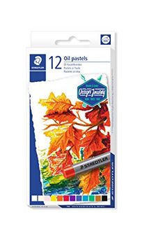Staedtler Pastels à l'huile de très haute qualité, Couleurs profondes et résistantes à l'eau, Étui carton avec 12 couleurs assorties, 2420 C12