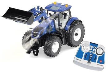 siku 6798, Tracteur New Holland T7,315 Avec Chargeur Frontal, Bleu, Métal/Plastique, 1:32, Télécommandé, Commande Par Bluetooth Incluse, Commande Par Application Possible