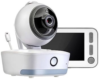 Reer 80440 Videobabymonitor med mörkerseende kamera och rörelsespårning, vit, BabyCam XL