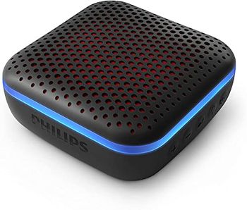 Philips Audio Enceinte Bluetooth, Enceinte Portable avec lumières LED (Microphone intégré, Robuste et étanche IPX7, 10 Heures de Lecture, Portée 20m) Noir TAS2505B/00