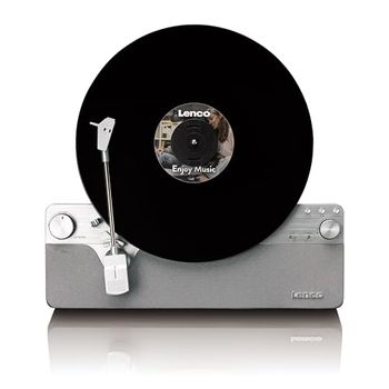 Lenco LSA-071SI - Tocadiscos Vertical Totalmente automático con Altavoces incorporados y Bluetooth® - Plata