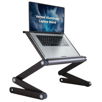 WorkEZ Executive Laptop Stand for Desk Adjustable Height computer lap desk for laptop aluminum laptop cooling stand adjustable laptop desk for bed portable laptop stand ergonomic laptop holder desk