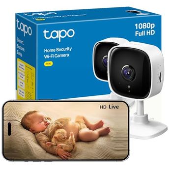 Tapo TC60 Indoor Camera House Security Camera, WiFi Camera, No Monthly Fee, AI Detection, Dog Puppy Camera, Baby Camera Monitor, CCTV, 2-way Talk, Advanced Night Vision, Works with Alexa & Google