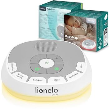 LIONEO BabyNap White Noise Machine: Portable Sleep Aid for Baby and Adults with Night Light, 20 Soothing Sounds and Nature Sounds Heart Rate Recording, Timer, 11 Colors, USB, White Noise, Plug-in