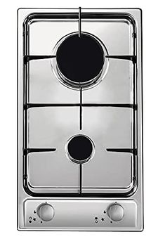 Candy CDG32/1SPX, Placa de gás, 2 fogos, 30 cm, gás natural adaptável a gás butano, 4 KW, comandos centrais, grelha adequada para máquina de lavar louça, válvula de segurança Sicurflame, preto