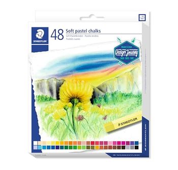 Staedtler Pastels tendres de très haute qualité, Couleurs lumineuses et facilement miscibles, Étui carton avec 48 couleurs assorties, 2430 C48