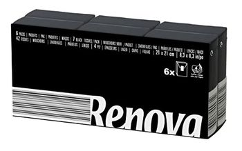 Renova black compact handkerchiefs, 6 packs, 7 pieces (pack of 6)
