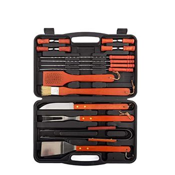 InnovaGoods® Barbecuekoffer Barbecase 18 delen, alles wat je nodig hebt om te koken op de barbecue, met 18 hoogwaardige accessoires, ideaal voor barbecues.