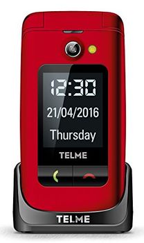 Emporia Tellme X200 Klaphandy Met Grote Toetsen (Met Kleurendisplay Buitendisplay Noodoproepknop Vga-Camera), Rood,Rood