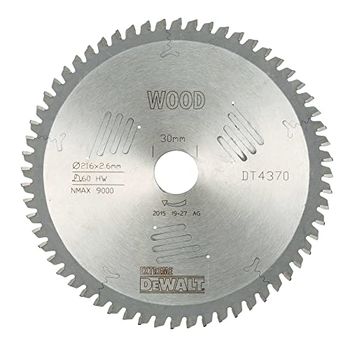 Dewalt DT4370-QZ Lâmina de serra circular para máquina estacionária, 216 x 30 mm, 60D
