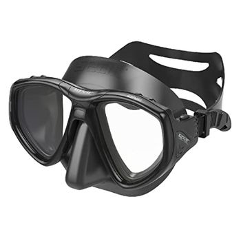 SEAC Men's One Mask Scuba, Snorkeling, Free Diving and Spearfishing with Protective Case, Prescription Options for Myopia (Nearsightedness), Black, Small