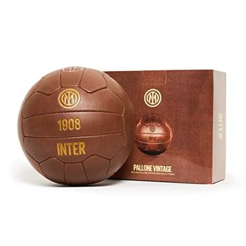 Inter - Ballon de Football Vintage 115 Ans, Taille 5, y Compris Pompe à air, Ballon de Haute qualité avec Inscription en Or, Convient comme Cadeau ou comme Objet de Collection, Produit Officiel