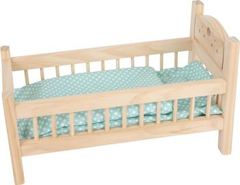 small foot 9601 Doll bed made of wood, doll furniture accessories, pillow and blanket in heart design, from 3 years