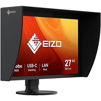 EIZO ColorEdge CG2700S-BK - Monitor Profesional - 68,5 cm (27 Pulgadas) (HDMI, concentrador USB, USB - C, RJ - 45 LAN, conmutador KVM, DisplayPort, 2560 x 1440, 99% AdobeRGB, 98% DCI - P3), Negro