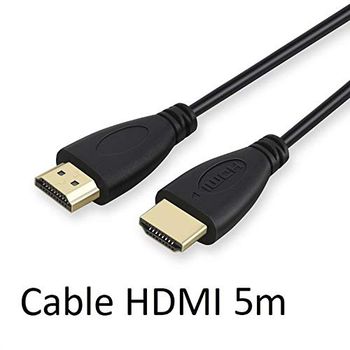 HDMI-kabel hane 5 m för PS3 konsol guld 3D Full HD 4K TV 1080p förlängningsskärm (svart)