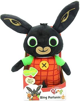 Giochi Preziosi Bing Peluche Parlante Hauteur 33 cm Jeux Enfants 0 Mois + Peluche Bébé Bonhomme Bing Répète Ses Phrases Favories avec la Voix Originale, Idéal pour Compagnie Pendant la Naissance