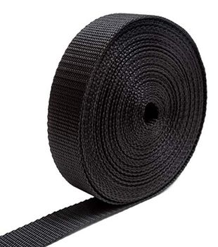 IPEA Rigid Nylon Strap for Backpack and Bags - 10 Meters Length - Multipurpose Rope for Sewing, Sports, Luggage, DIY - Sizes 20/25 / 30/40 mm - Black - 4 cm