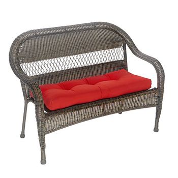 Klear Vu Indoor/Outdoor Stain Fade Water and UV Resistant Bench Cushion, 1 Pack, Solid Red
