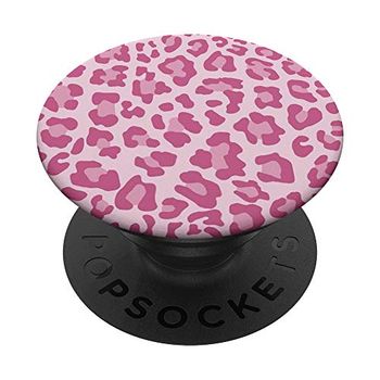 PopSockets Leopardo rosa PopGrip: Impugnatura per Telefoni Cellulari e Tablet Intercambiabile