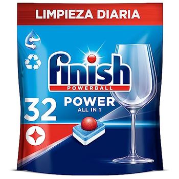 Finish Powerball Power All in 1 comprimidos para máquina de lavar louça, 32 comprimidos