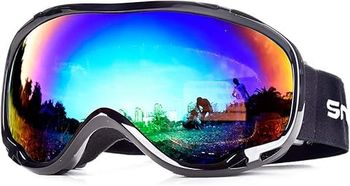 Ski Goggles with UV400 Protection, Skiing Snowboarding Goggles of Dual Lens with Anti Fog for Men, Women,Helmet Compatible