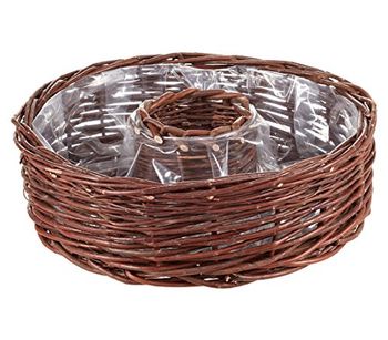Dehner Anello in vimini con pellicola per piantagione, altezza 12 cm, diametro 40 cm, colore: marrone
