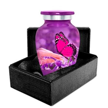 Trupoint Memorials Keepsake Urns for Human Ashes - Small Urns for Human Ashes Keepsake, Miniature Urns for Ashes with Velvet Bag, Small Urns for Human Ashes Adult Female & Male, Mystic Butterfly.