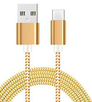1 m USB type C laadkabel Braid – Golden