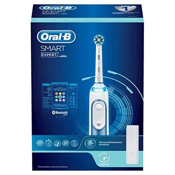 Braun Oral-B 4210201204893 Oral-B Smart Expert Brosse à dents électrique avec connexion Bluetooth, Smartring et étui de voyage Bleu