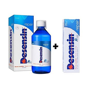 Desensin Set reparatie tandpasta en reparatie mondspoeling, 75 x 500 ml
