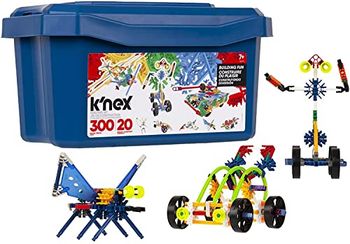 K'NEX | Model Building Fun Tub Set | 3D Educational Toys for Kids, 300 Piece Stem Learning Kit, Engineering for Kids, 20 Model Building Construction Toy for Children Ages 7+ | Basic Fun 80202