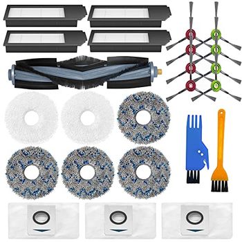 HACOBEST Pacchetti di ricambio per ECOVACS DEEBOT X1 Omni Vacum Cleaner, Deebot X1 Omni Accessori, Deebot Omni X1 Sacchetti, Deebot X1 Omni Spazzole Filtro (Rullo+Spazzola+Filtro+Sacchetto+Mop Pads)