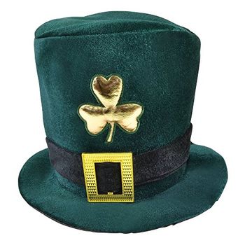Bristol Novelty - Haut de Forme Irlandais - Adulte (Taille Unique) (Vert/Noir/Or)
