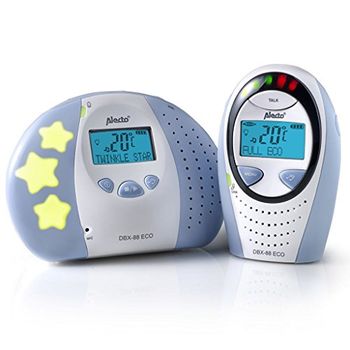 Alecto Bébé DBX-88 Vigia Bebe Eco - Plug-N-Go - conexão segura - qualidade de som cristalina - visualização de temperatura - Nanas - VOX - idioma de visualização ES - azul