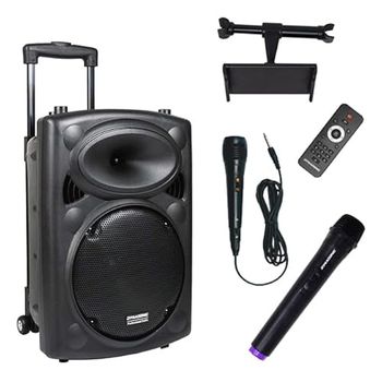 DYNASONIC - DYNAPRO 10 Plus Altavoz Bluetooth Portatil Profesional, Altavoz Bluetooth Potente 500W 2 microfonos Karaoke y Soporte Tablet