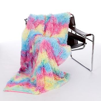 Kanguru Rainbow Fleece Blanket, fluffy blanket fleece throw, blankets and throws, Sofa Blanket, sofa throws, blanket for bed, rainbow bedroom accessories,bed cover, home decor, 130 x 170 cm