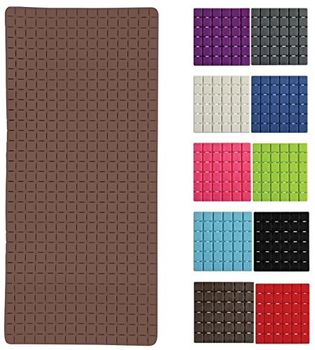 MSV Premium duschmatta badmatta badkarsmatta badkarsinlägg antibakteriell halkfri med sugkoppar – brun – ca 36 x 76 cm – doftar av rosor – tvättbar vid 60 grader