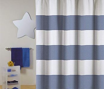 Duschdraperi Premium 180 x 200 cm Quadro blå