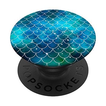PopSockets Sirena blu squame di pesce turchese ragazza carina modello PopGrip: Impugnatura per Telefoni Cellulari e Tablet Intercambiabile