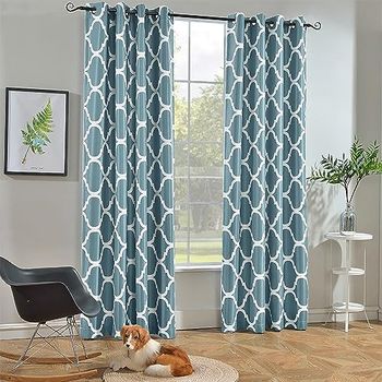 Melodieux Marokkaanse modekamer verduistering verduisterende gordijnen van de doorloopgordijn, 52 bij 84 inch, stoffig blauw (1 paneel)