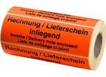 Warnetiketten, Rechnung/Lieferschein inliegend, 500 Stück