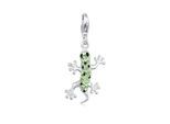 Charm-Einhänger NENALINA "Anhänger Gecko 925 Silber, mit Kristallen von Swarovski", silber, Charms, Damen, mit Steinen, Silber 925 (Sterlingsilber)