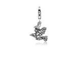 Charm-Einhänger NENALINA "Hexen-Anhänger Halloween Besen oxidiert 925 Silber", silber, Charms, Damen, ohne Stein, Silber 925 (Sterlingsilber)