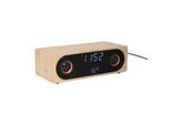 Karlsson wekker classic bt speaker radio w. phone charger bamboe