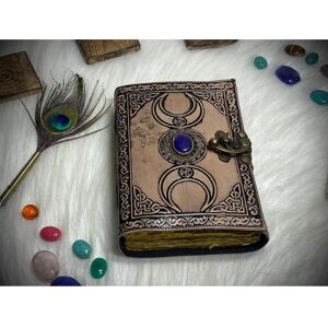 Vintage Leather Diary Triple Moon Vintage-Leder-Tagebuch Für Männer Und Frauen, 200 Seiten Aus Antikem, Handgefertigtem Vintage-Papier Mit Büttenrand, Geschenke Für Sie Und