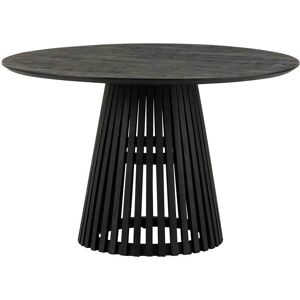 Pharao24.de Holz Küchentisch modern in Schwarz runder Tischplatte